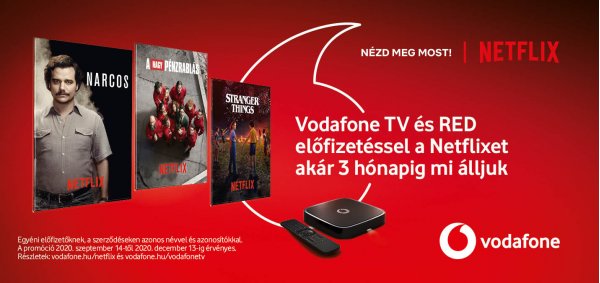 Netflix-szel hasít szeptembertől a Vodafone TV