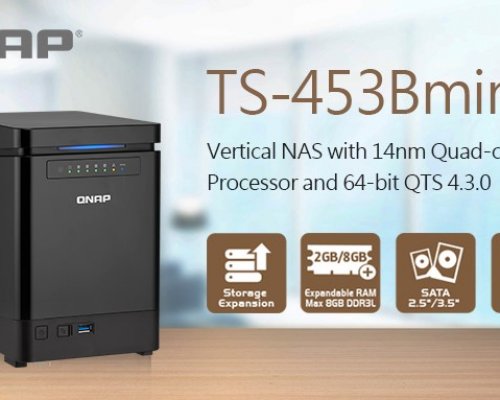 A QNAP bejelentette a TS-453Bmini vertikális hálózati adattárolóját