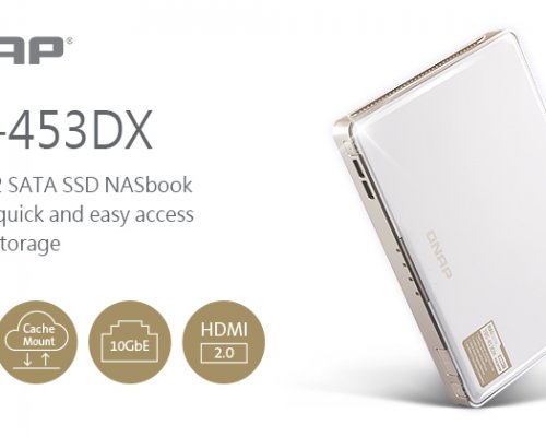 A QNAP bemutatta a TBS-453DX NASbook-ot négy M.2 SATA SSD-vel, 10GbE és felhő csatlakoztatással a lokális gyorsítótárazáshoz